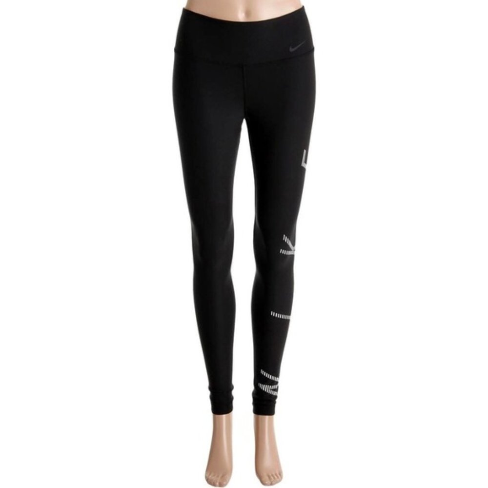 NIKE NWT Power Legendary NIKE Graphic Black Work Out Leggings / Yoga Pants - Med - Picture 9 of 14